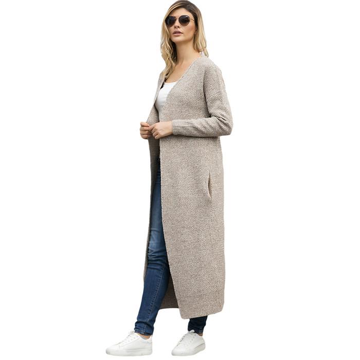 side of long sweater coat girl