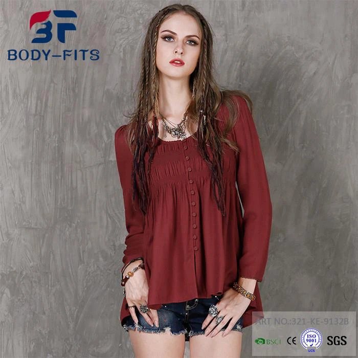 Baju Merah Bulu Wanita